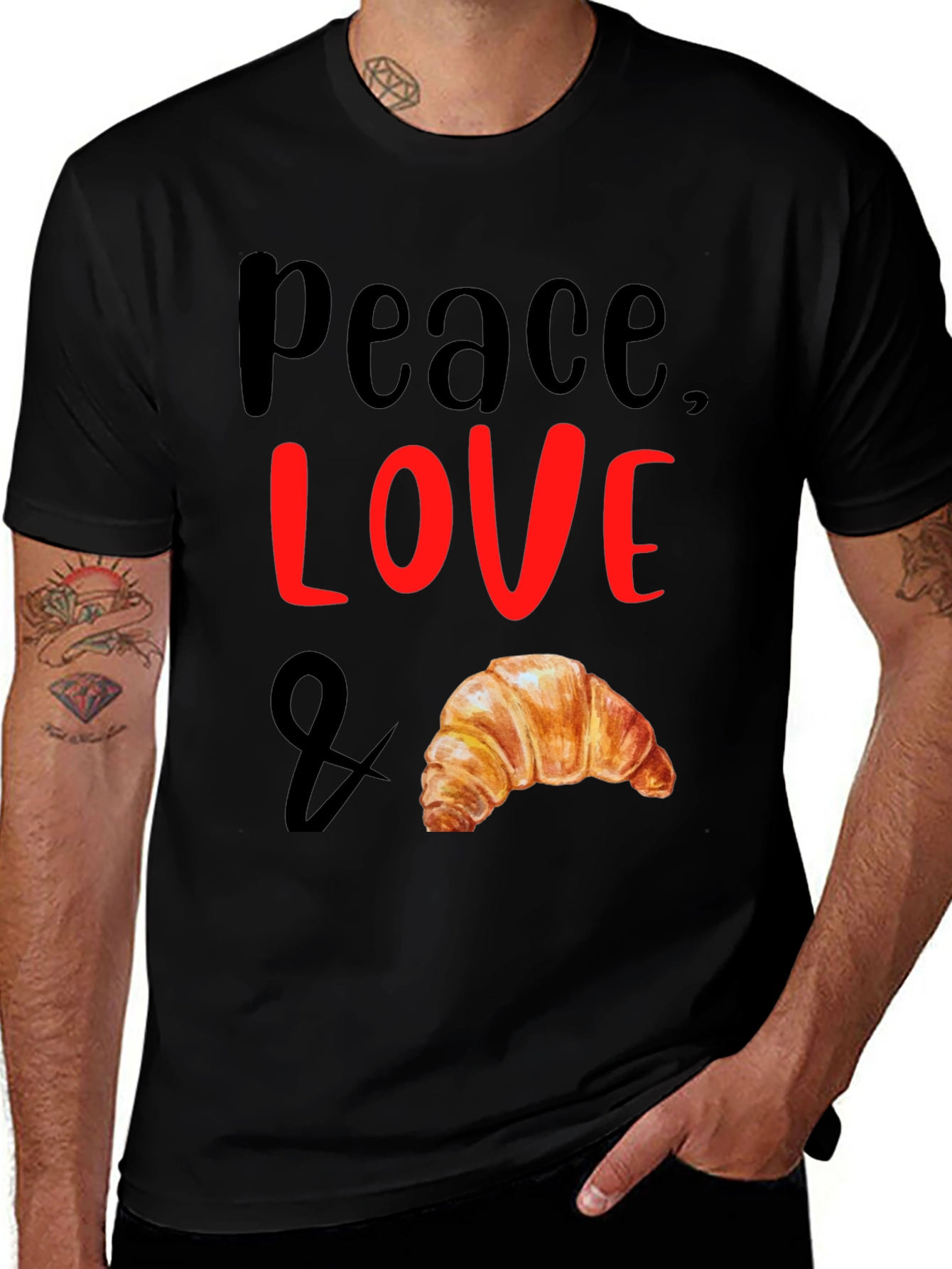 Peace Love & Croissant T-Shirt - Unisex