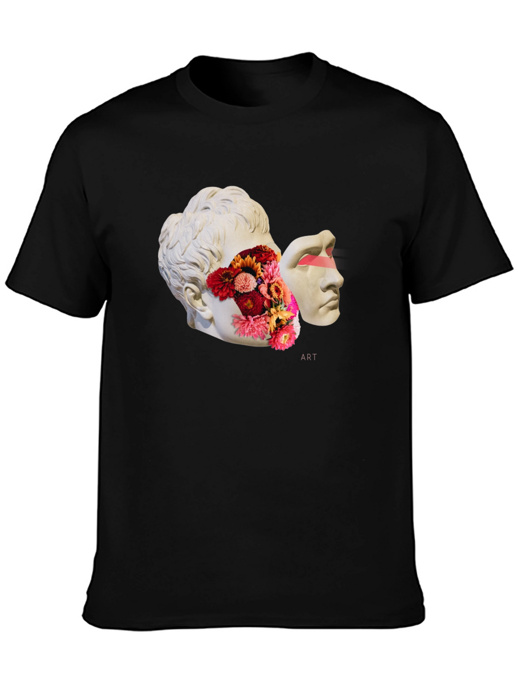 Surreal Art T-Shirt - Floral Statue Design