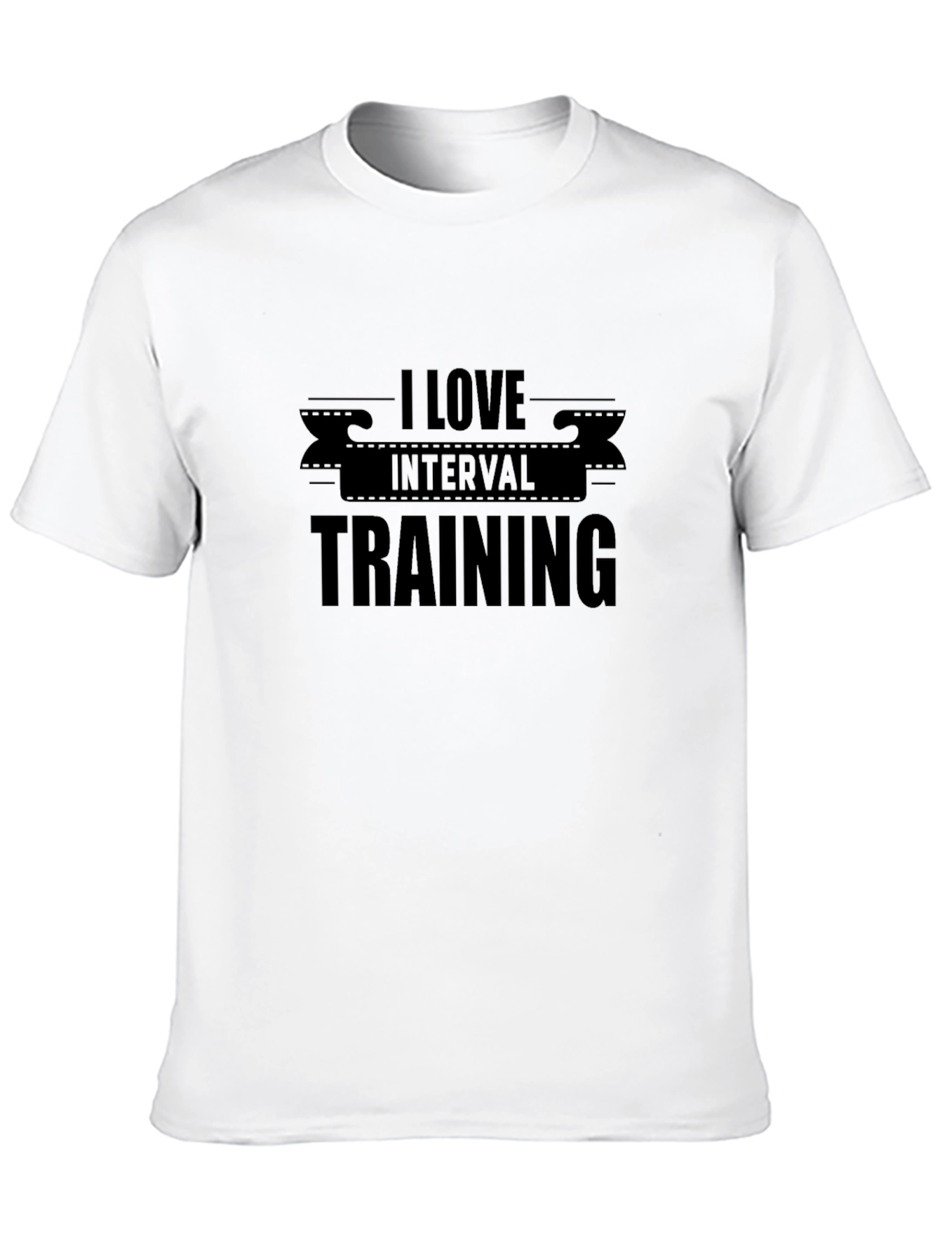 I Love Interval Training Black Graphic Tee Shirt