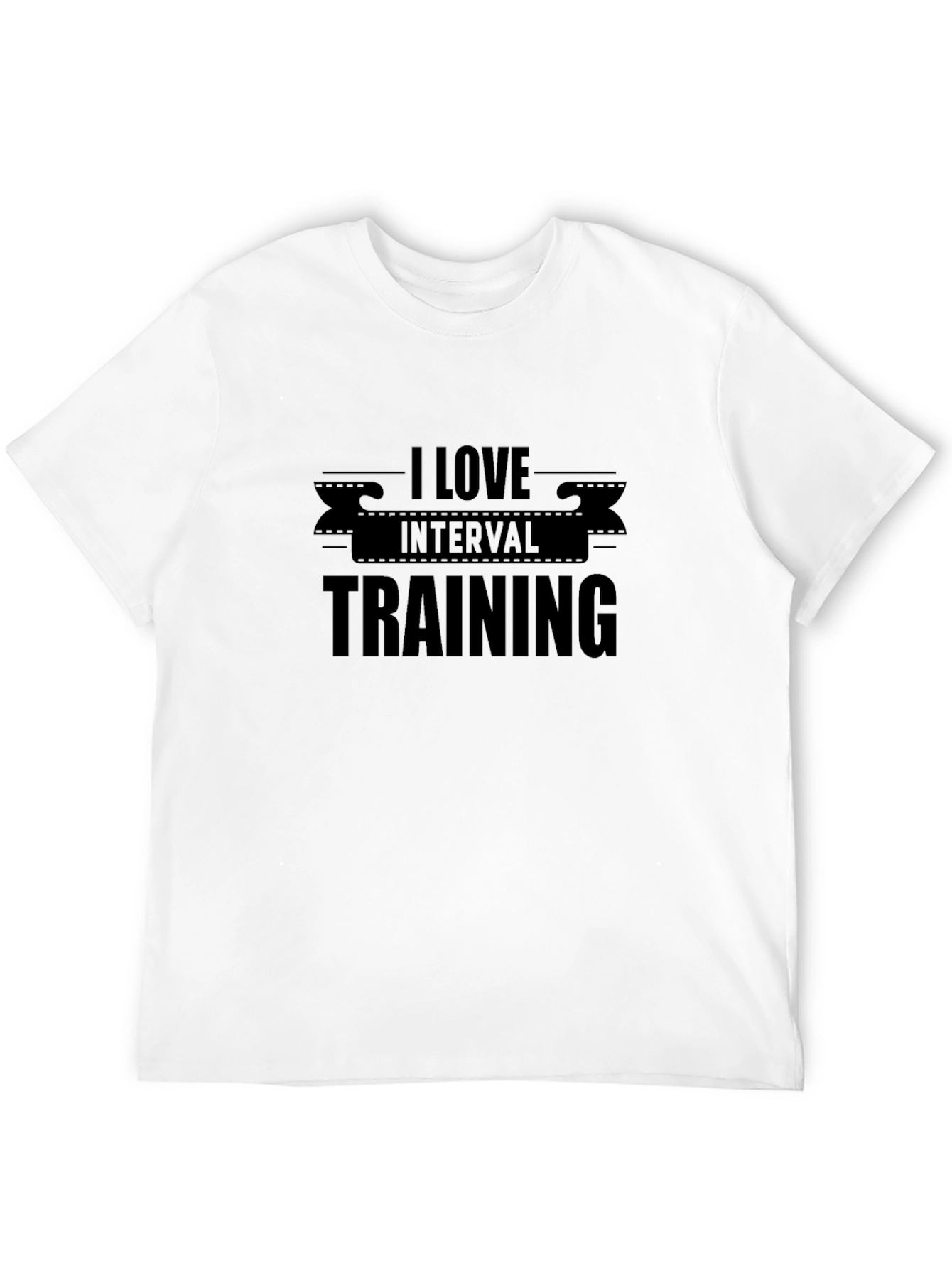 I Love Interval Training Black Graphic Tee Shirt
