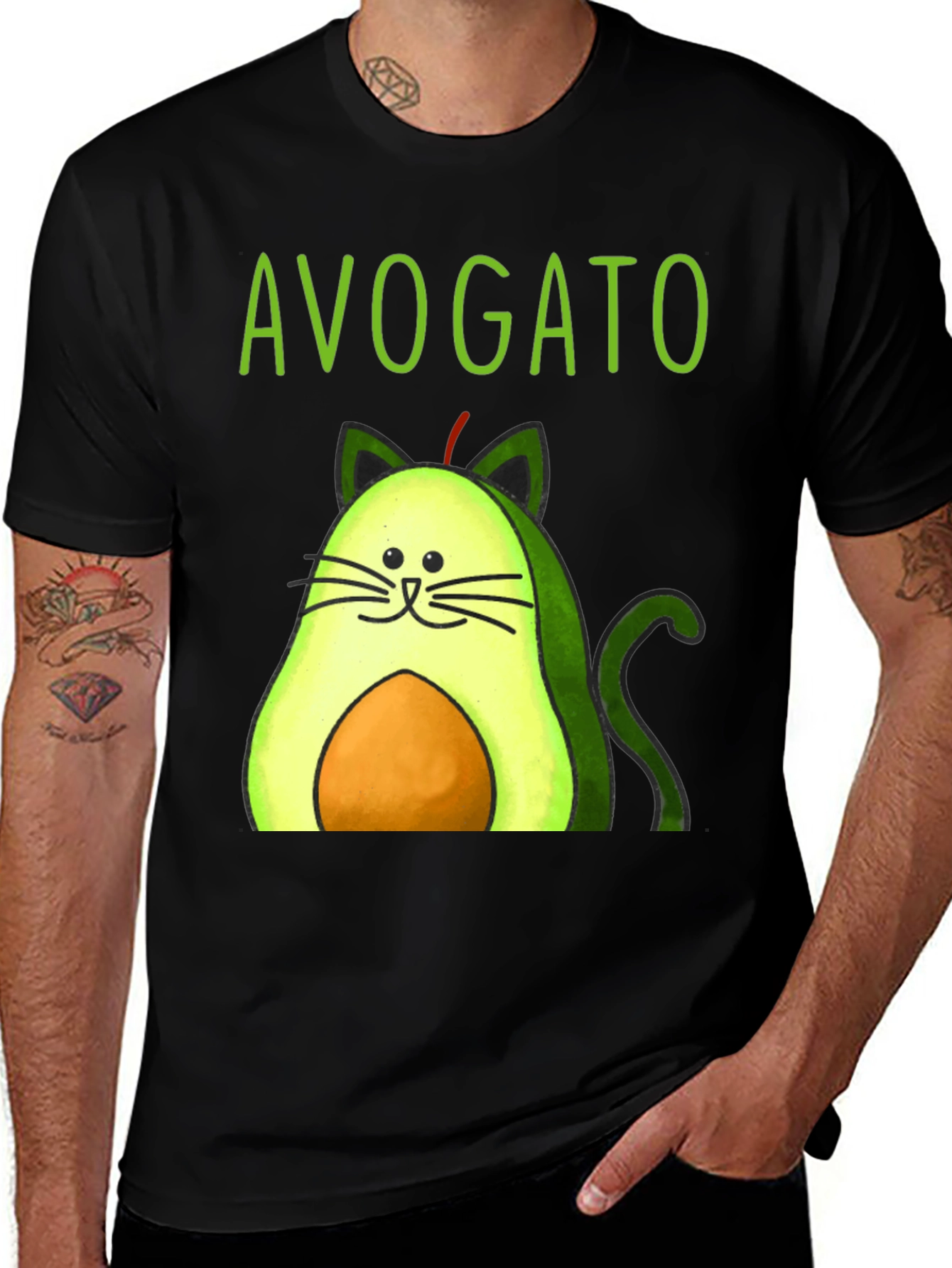 Avogato Cat Avocado Funny T-Shirt