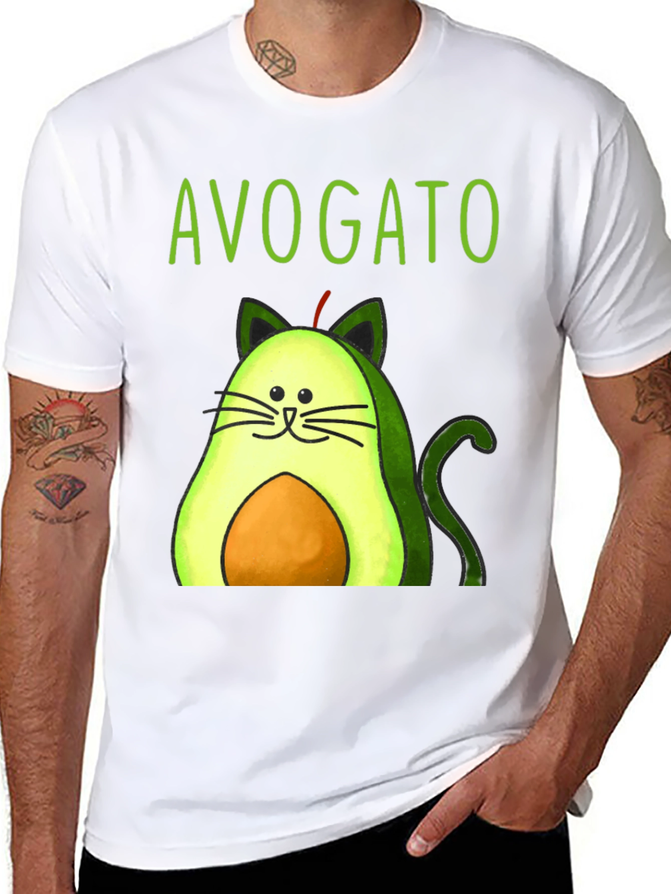 Avogato Cat Avocado Funny T-Shirt