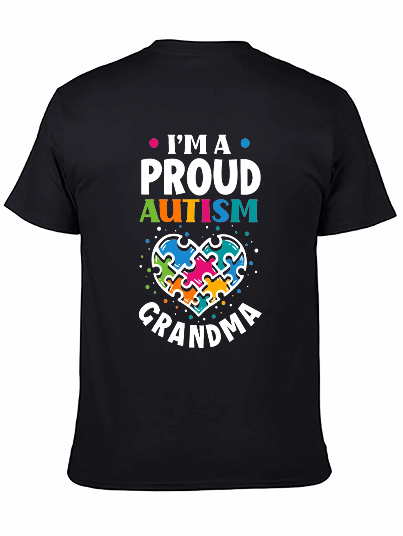 Proud Autism Grandma T-Shirt Puzzle Heart