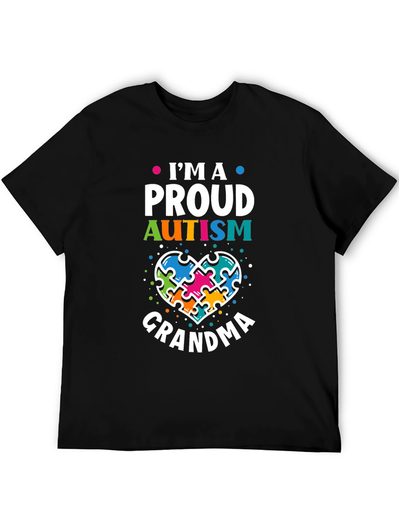 Proud Autism Grandma T-Shirt Puzzle Heart