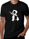 Whimsical Reaper Graphic Tee - Black