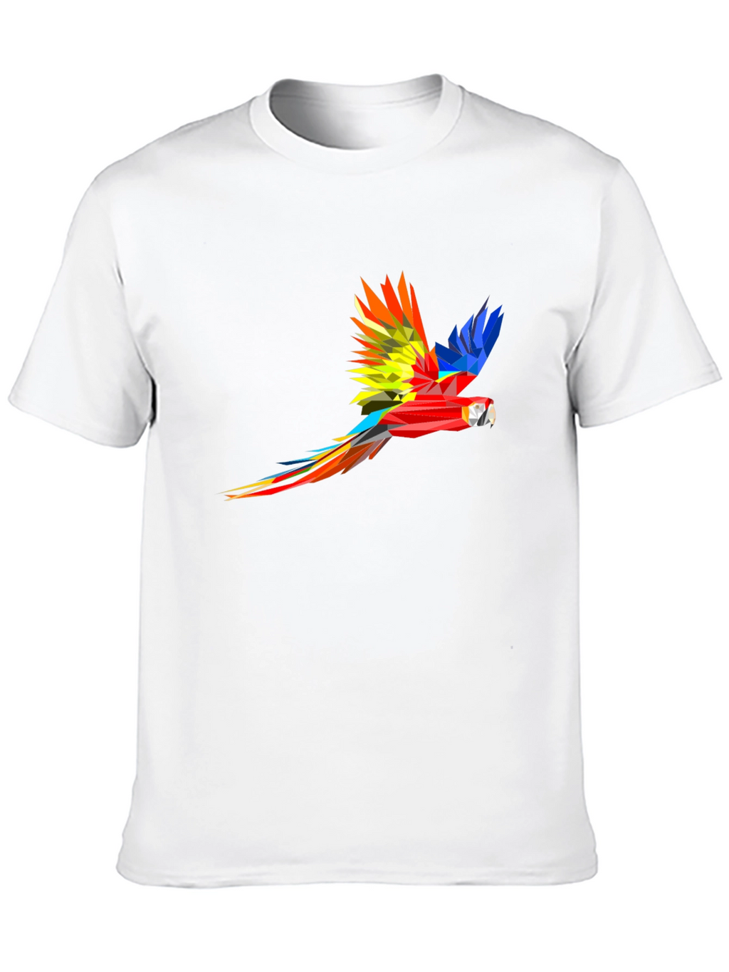 Geometric Parrot Graphic Black T-Shirt