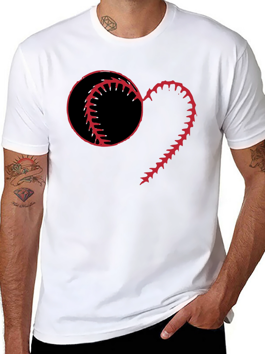 Baseball Heart Graphic T-Shirt