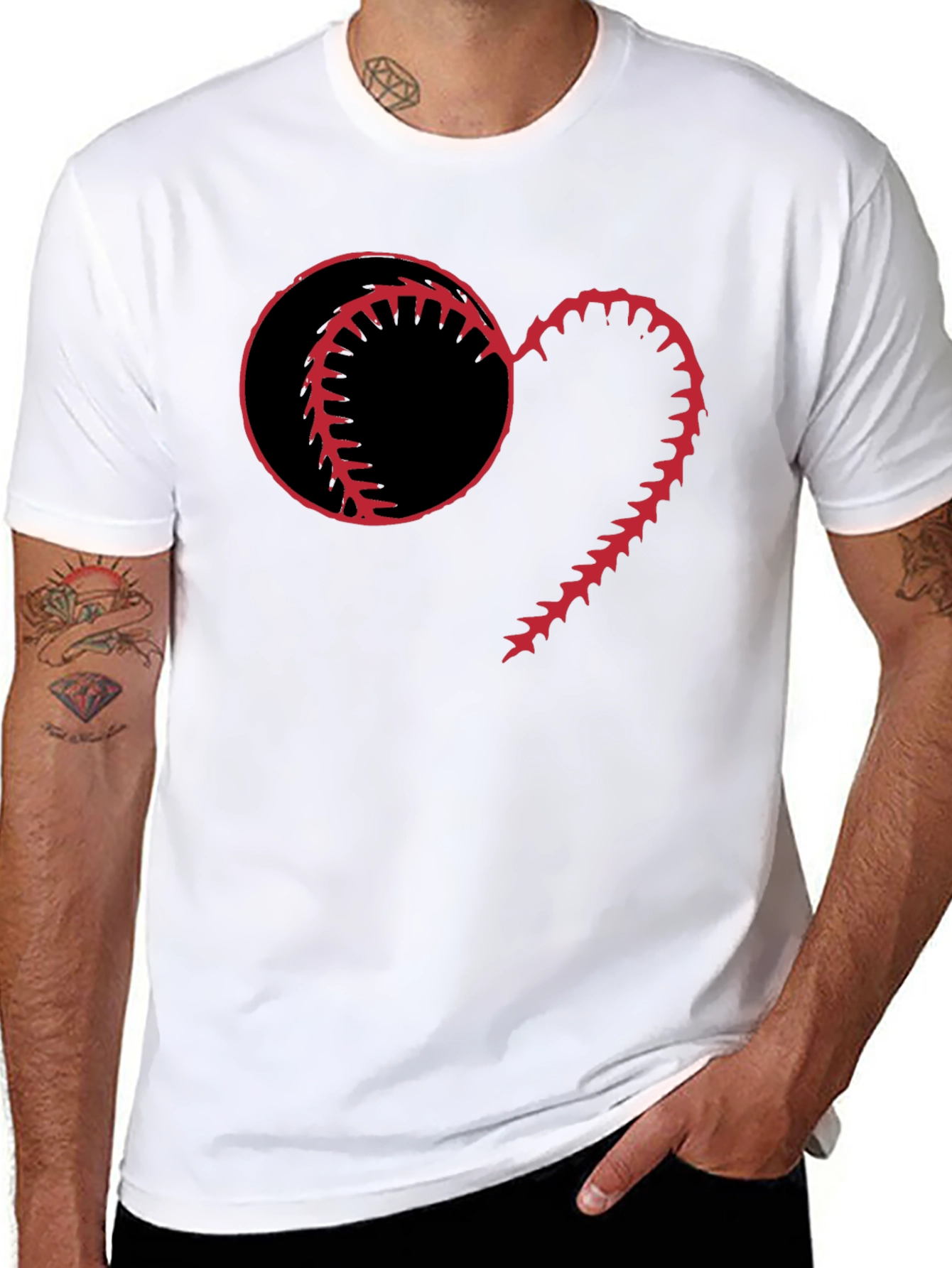 Baseball Heart Graphic T-Shirt