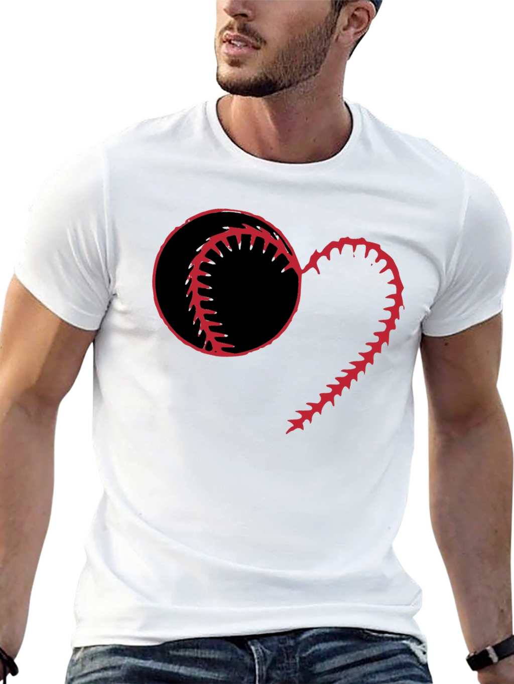Baseball Heart Graphic T-Shirt
