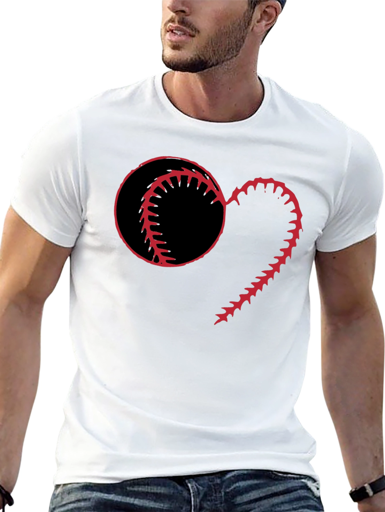 Baseball Heart Graphic T-Shirt
