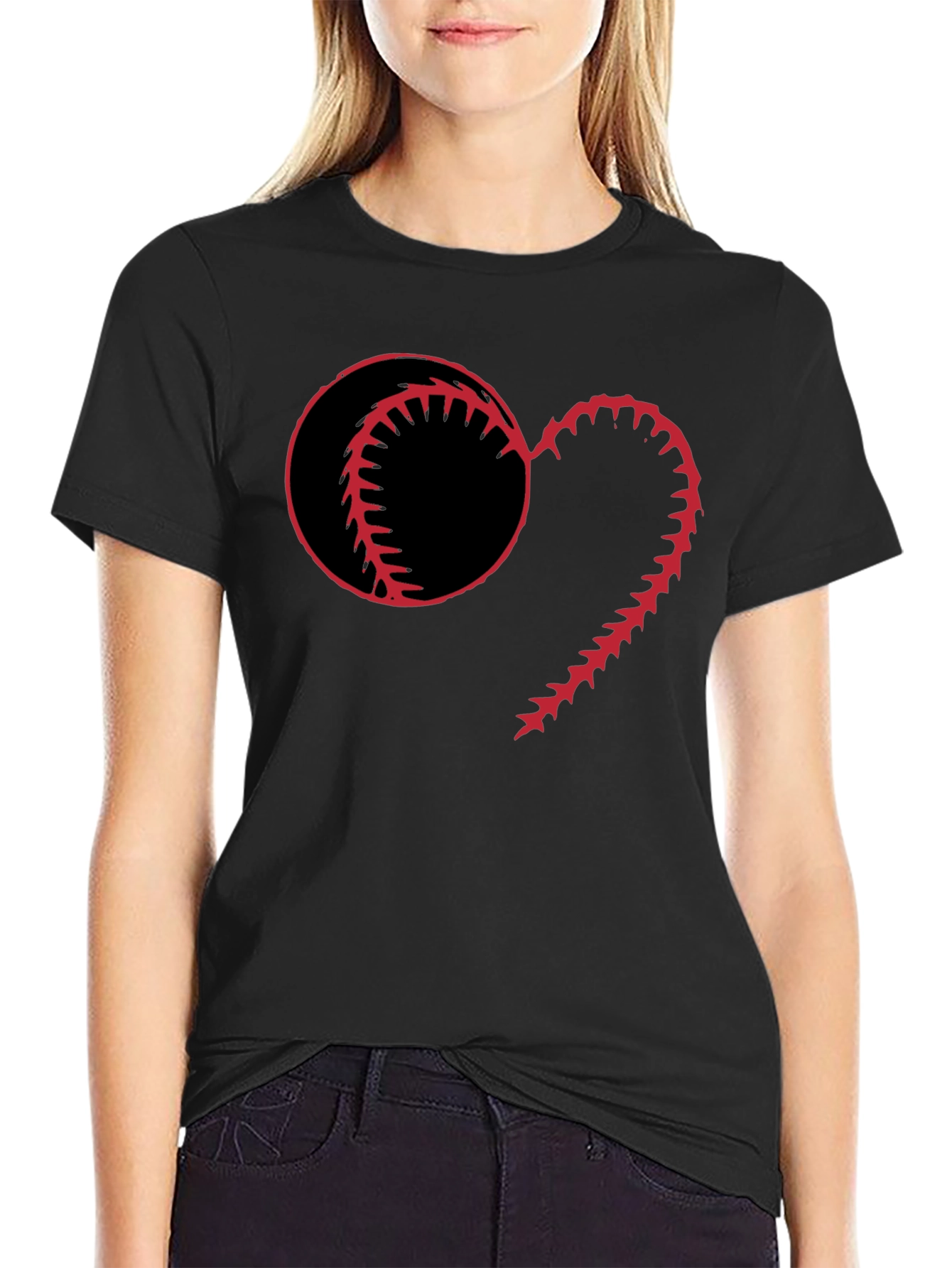 Baseball Heart Graphic T-Shirt