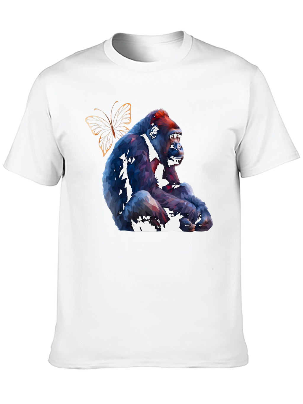Geometric Gorilla & Butterfly Graphic Tee