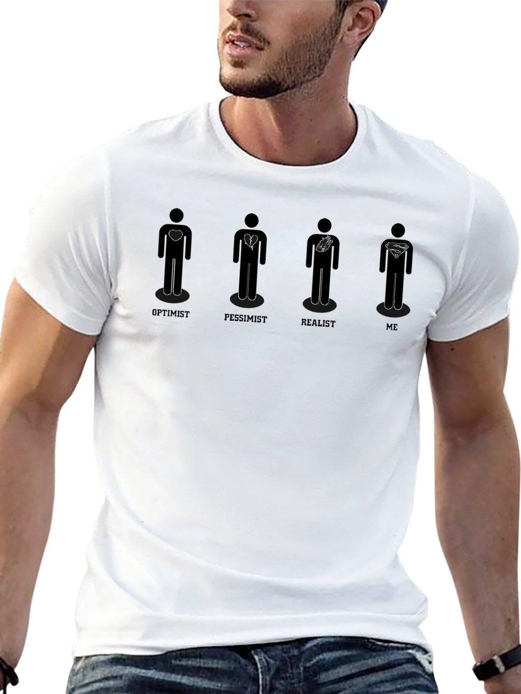 Optimist Pessimist Realist ME Graphic Tee