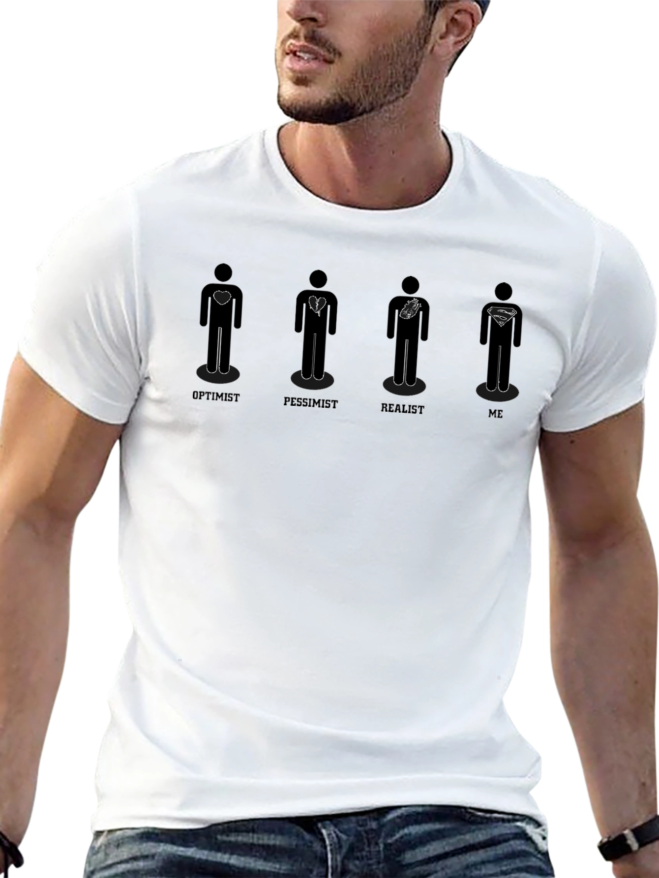 Optimist Pessimist Realist ME Graphic Tee