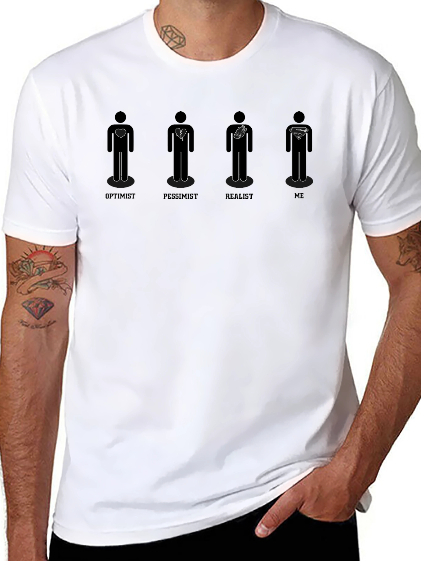 Optimist Pessimist Realist ME Graphic Tee