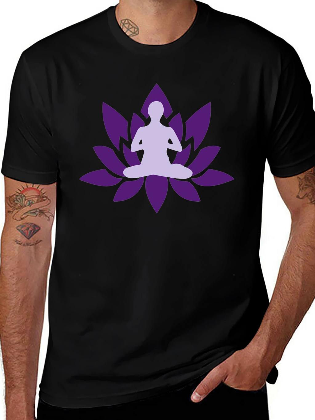 Yoga Lotus Black T-shirt