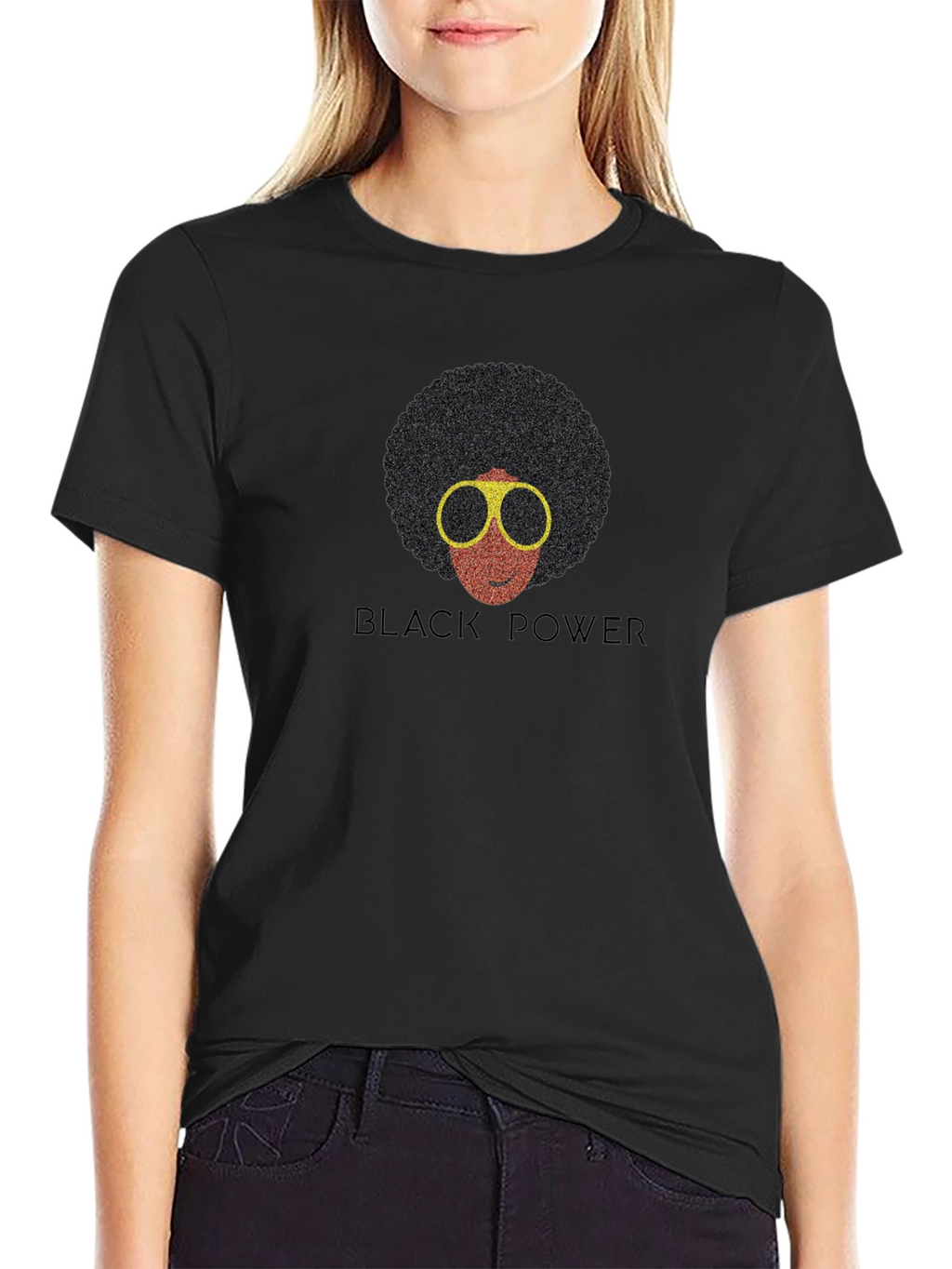 Black Power Afro T-Shirt - Retro Style