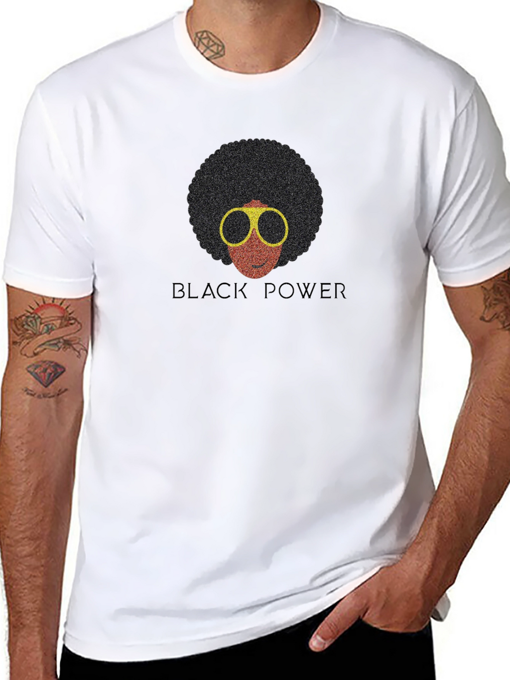 Black Power Afro T-Shirt - Retro Style