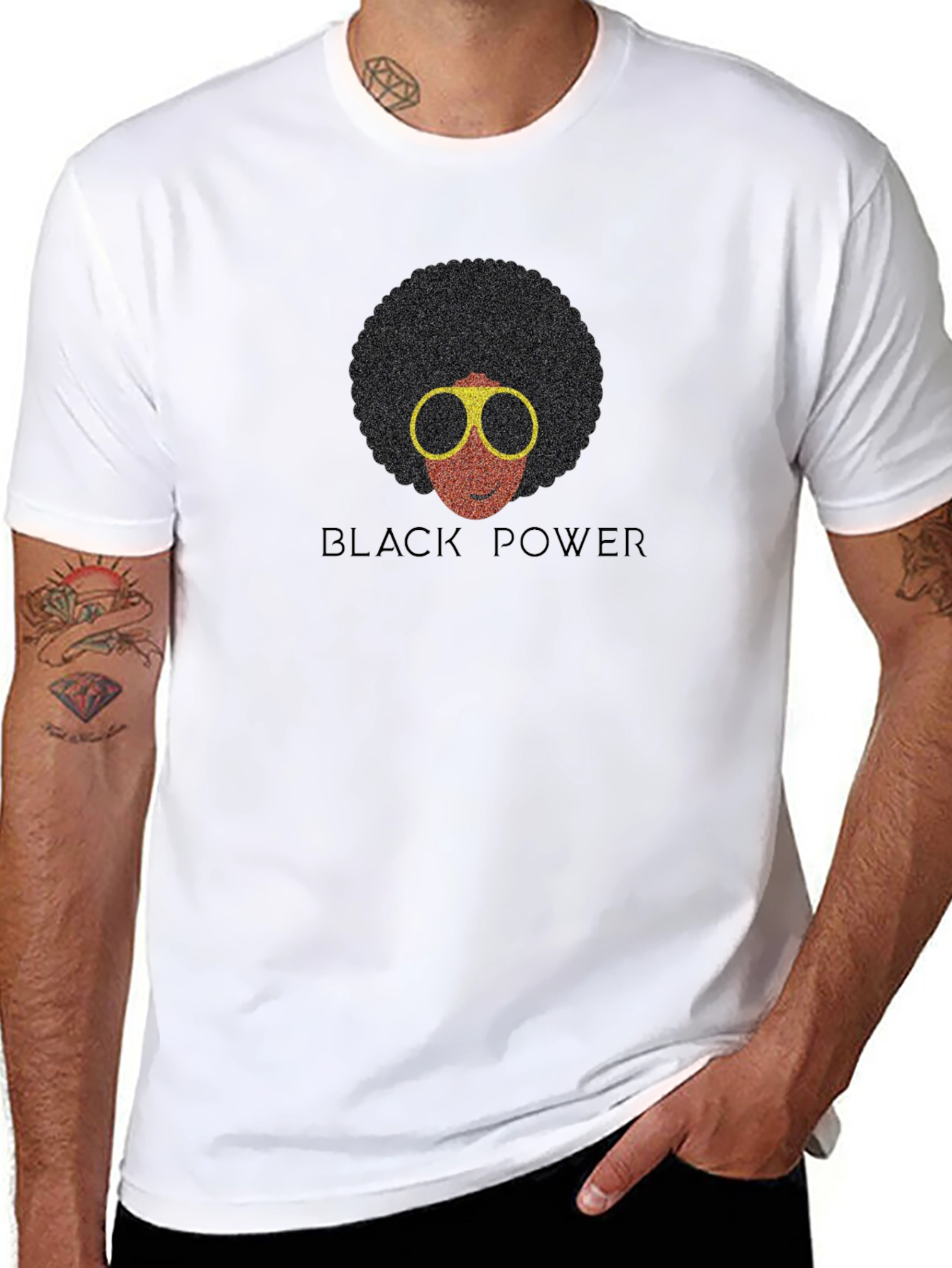 Black Power Afro T-Shirt - Retro Style