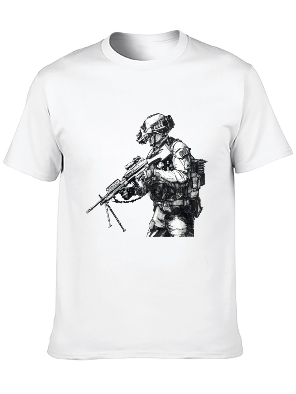 Tactical Soldier Graphic T-Shirt - Black