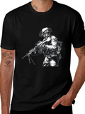 Tactical Soldier Graphic T-Shirt - Black