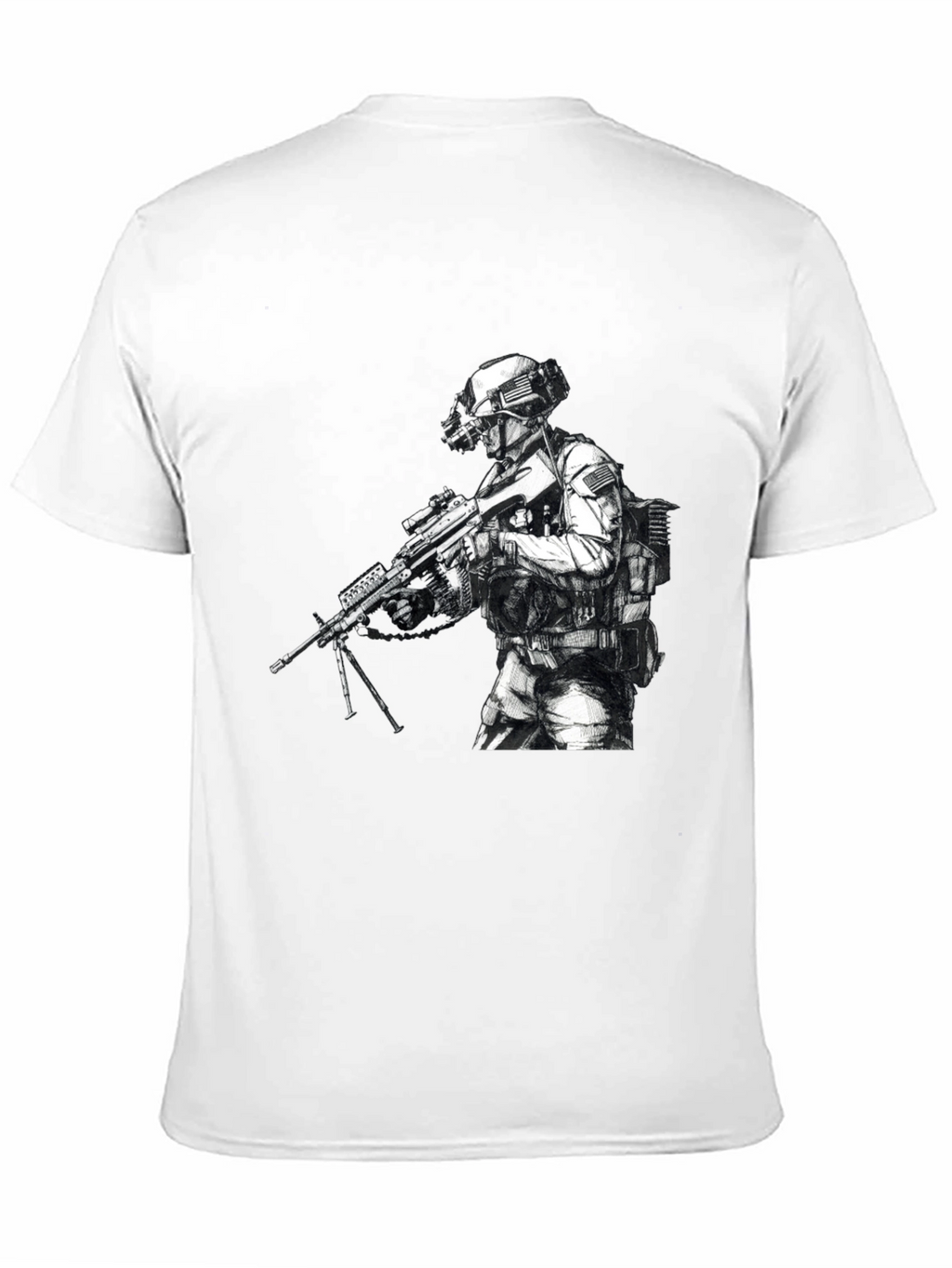 Tactical Soldier Graphic T-Shirt - Black
