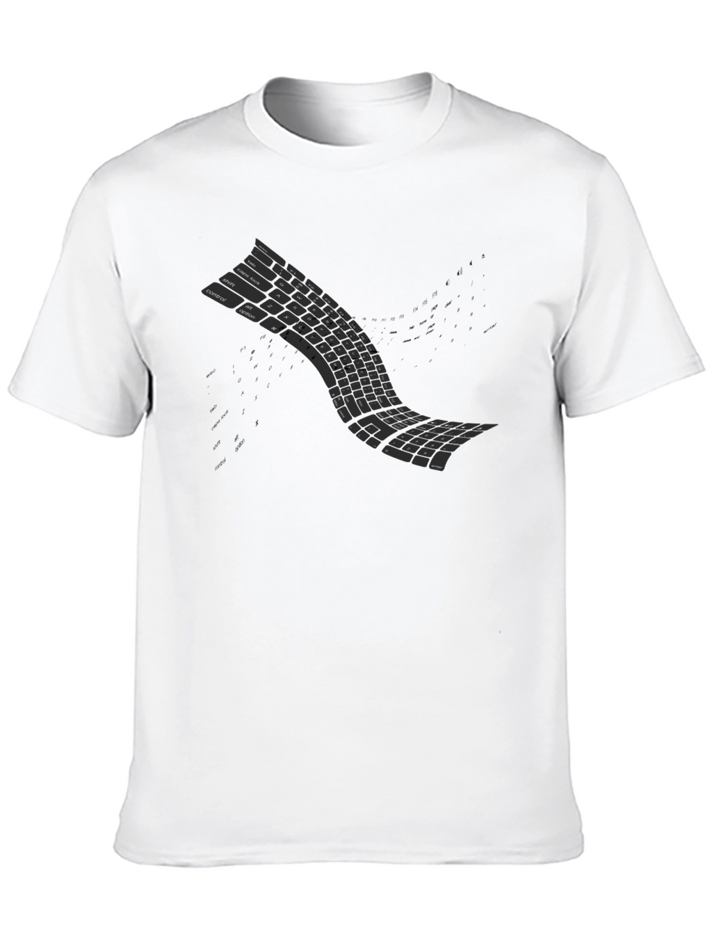 Curved Keyboard Graphic Tee - Programmer Style Shirt