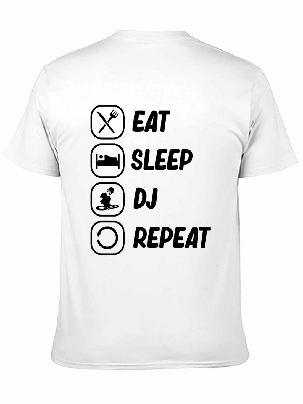 Eat Sleep DJ Repeat Black Graphic T-Shirt