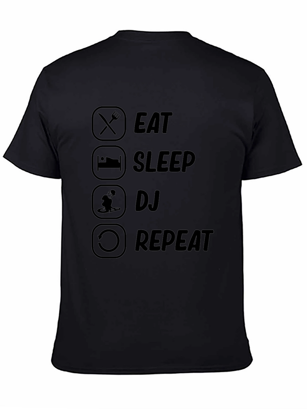 Eat Sleep DJ Repeat Black Graphic T-Shirt