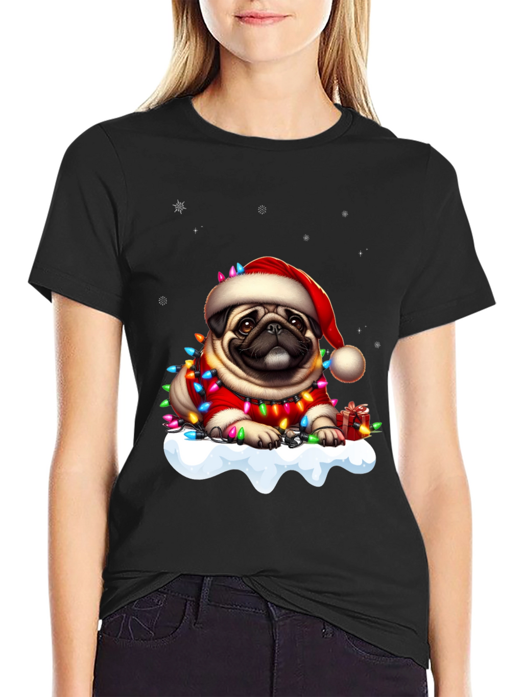Festive Pug Christmas T-Shirt