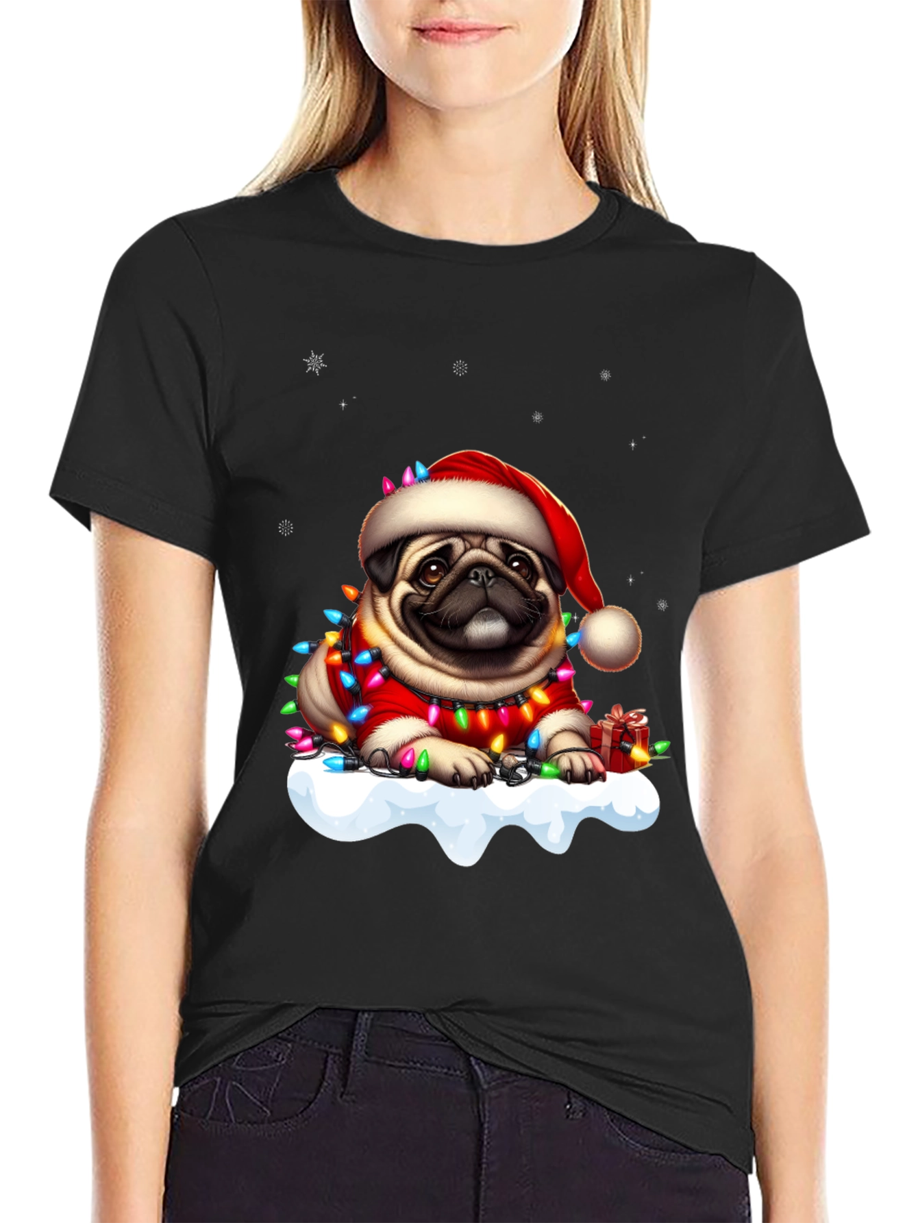 Festive Pug Christmas T-Shirt