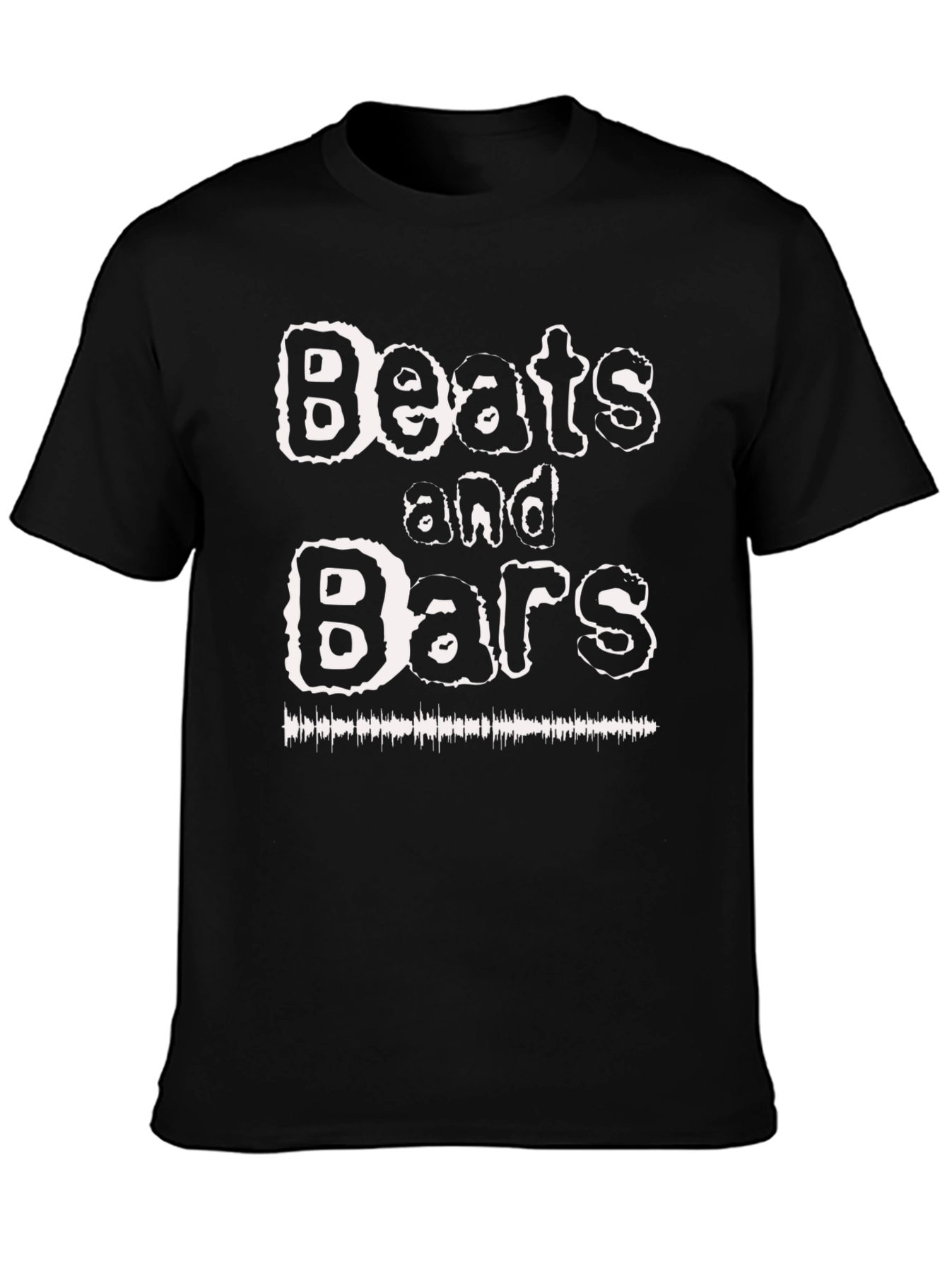 Beats and Bars Graphic Print Black T-Shirt