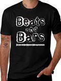 Beats and Bars Graphic Print Black T-Shirt