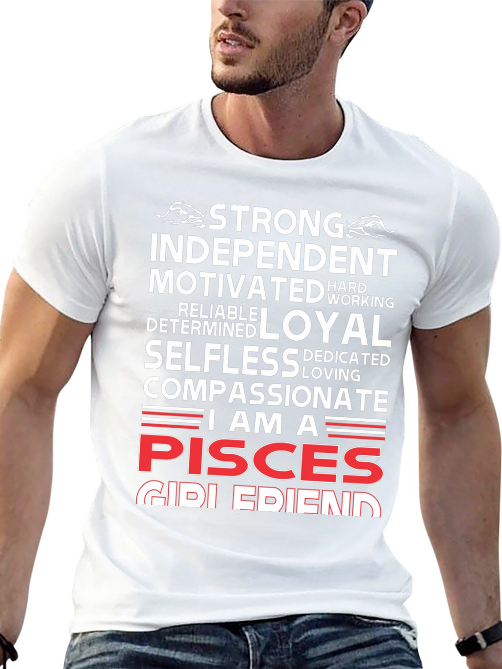 Pisces Zodiac Sign T-Shirt - Strong Loyal Compassionate