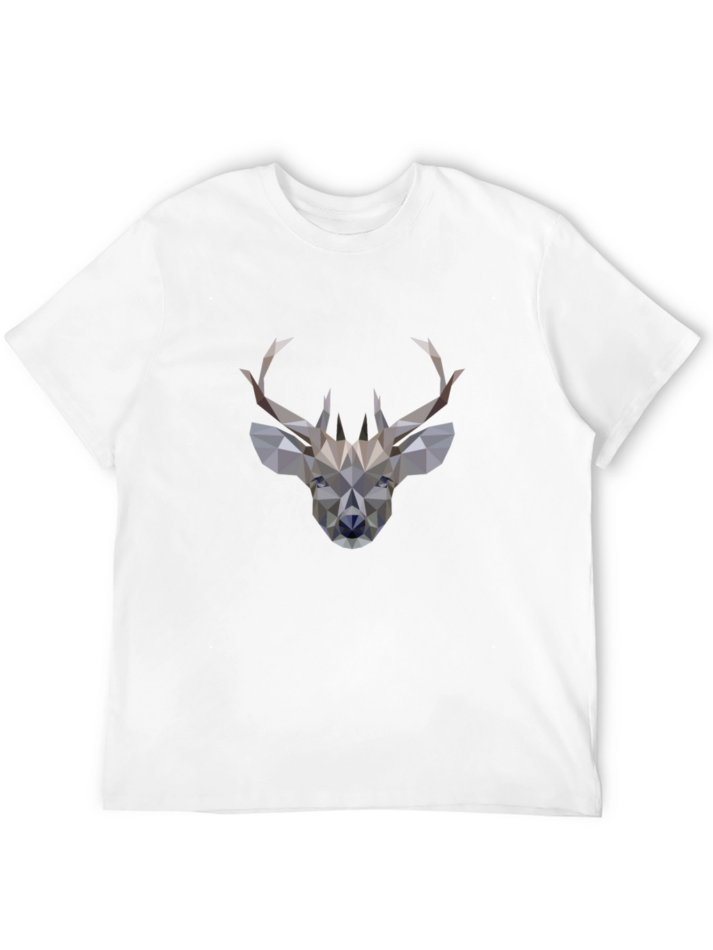 Geometric Deer Graphic Black T-Shirt