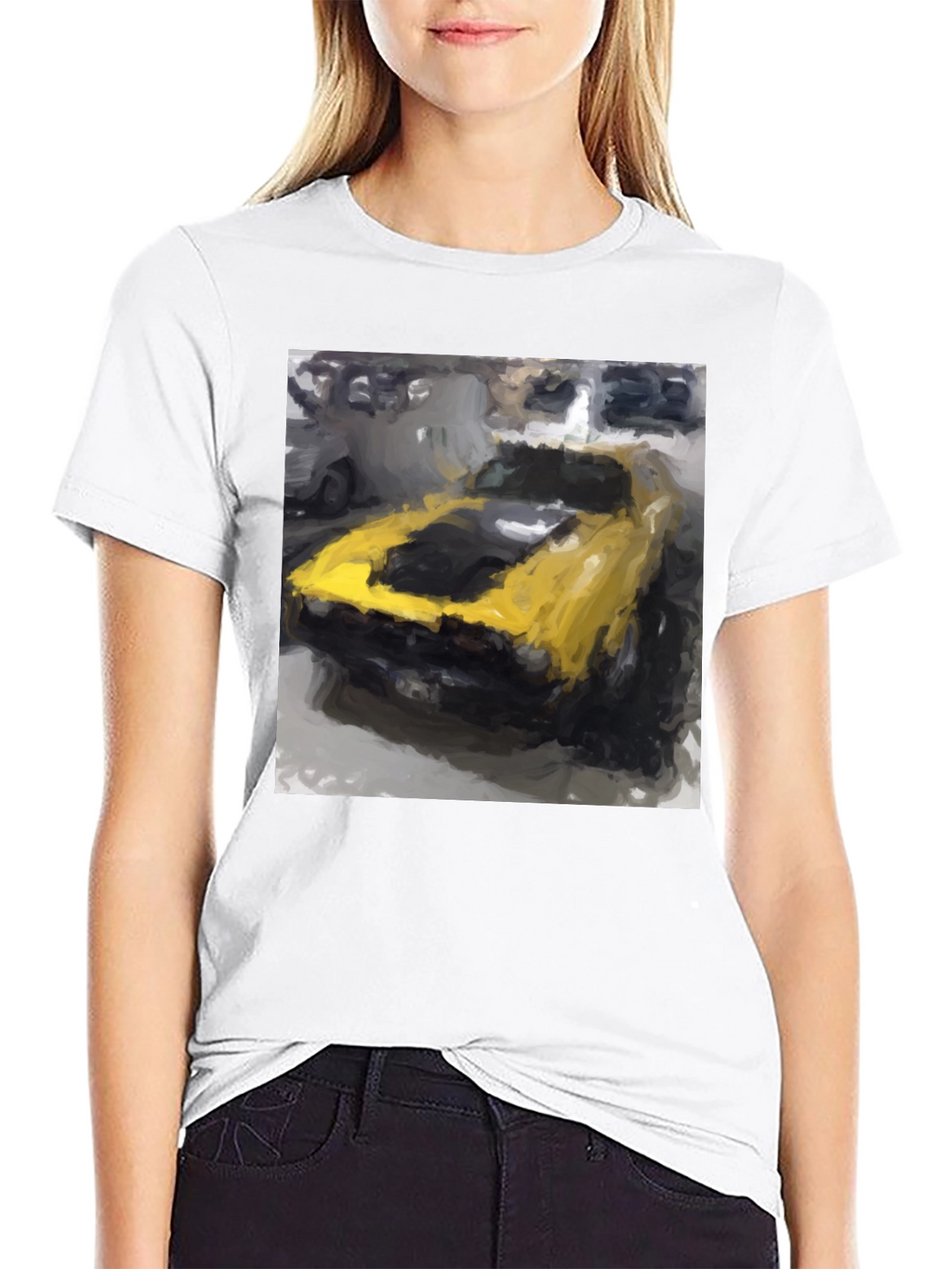 Yellow Mustang Muscle Car Graphic Tee