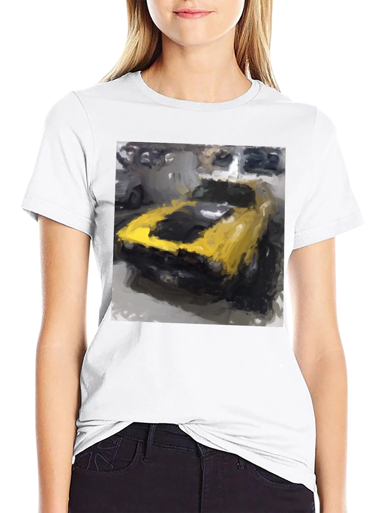 Yellow Mustang Muscle Car Graphic Tee