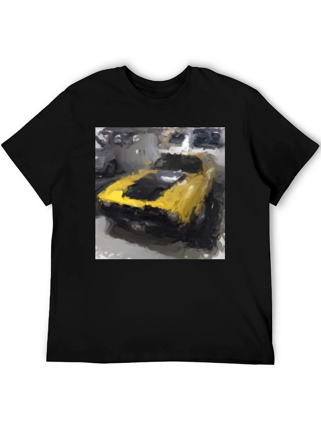 Yellow Mustang Muscle Car Graphic Tee
