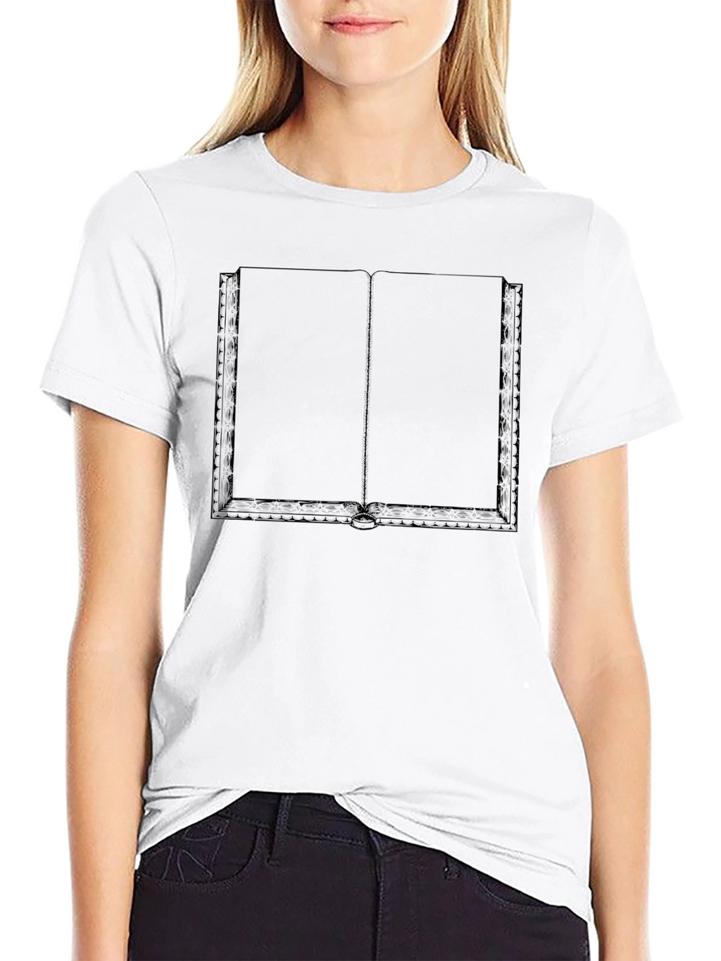Open Book Graphic Tee - Black Novelty Shirt