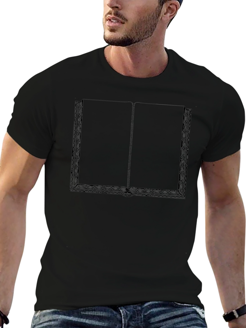 Open Book Graphic Tee - Black Novelty Shirt