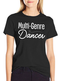 Multi-Genre Dancer Graphic Tee - Stylish Black T-Shirt