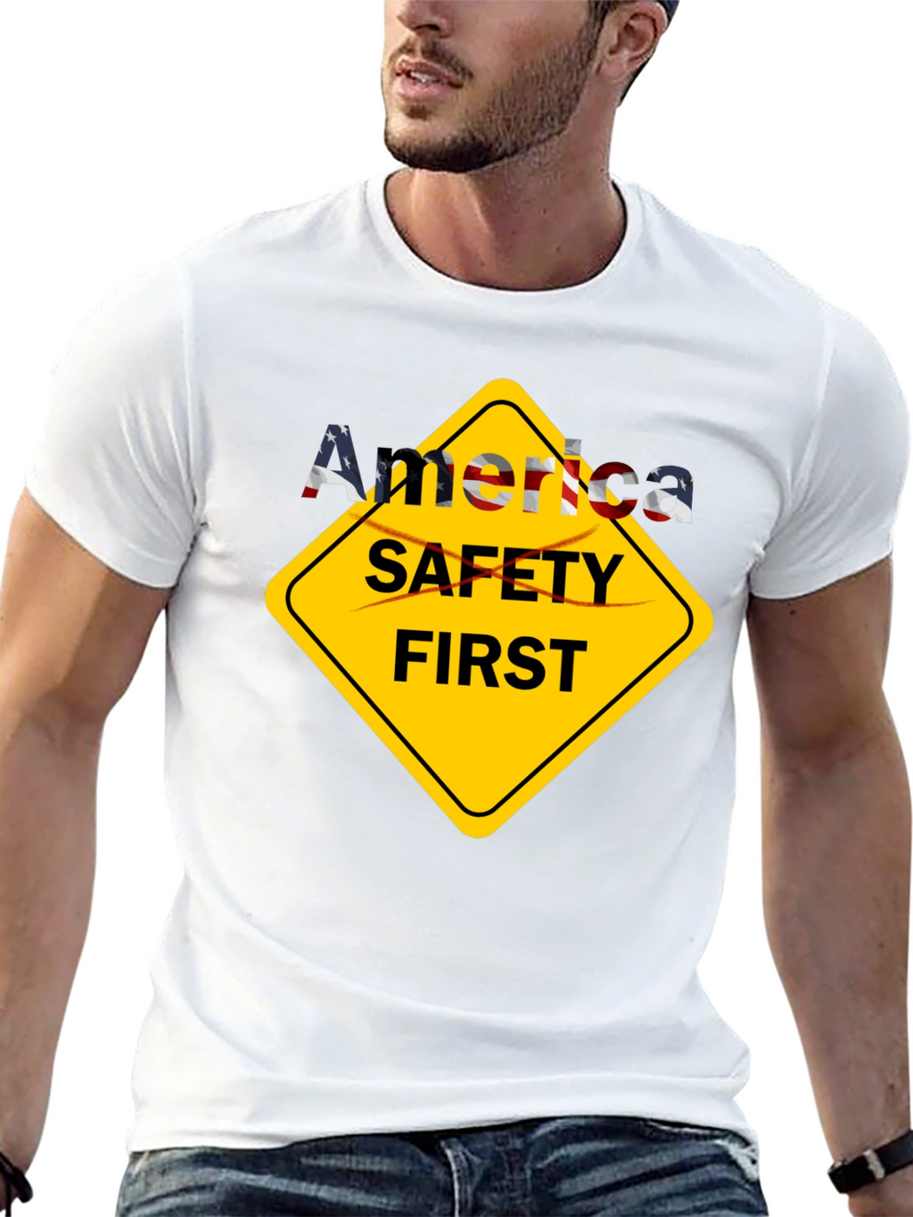 America Safety First T-Shirt - Patriotic Tee