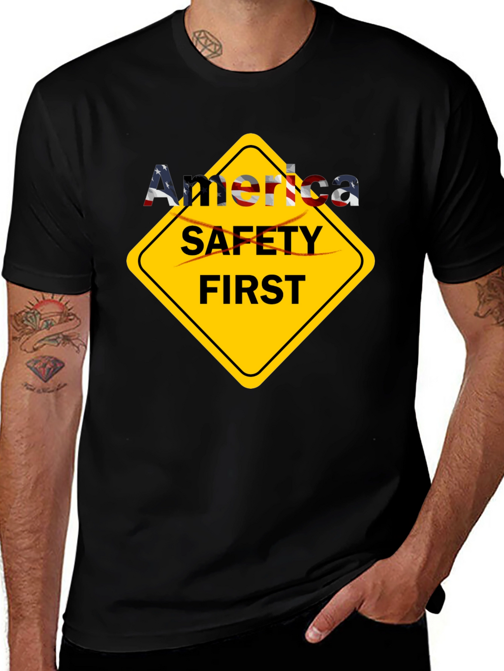 America Safety First T-Shirt - Patriotic Tee