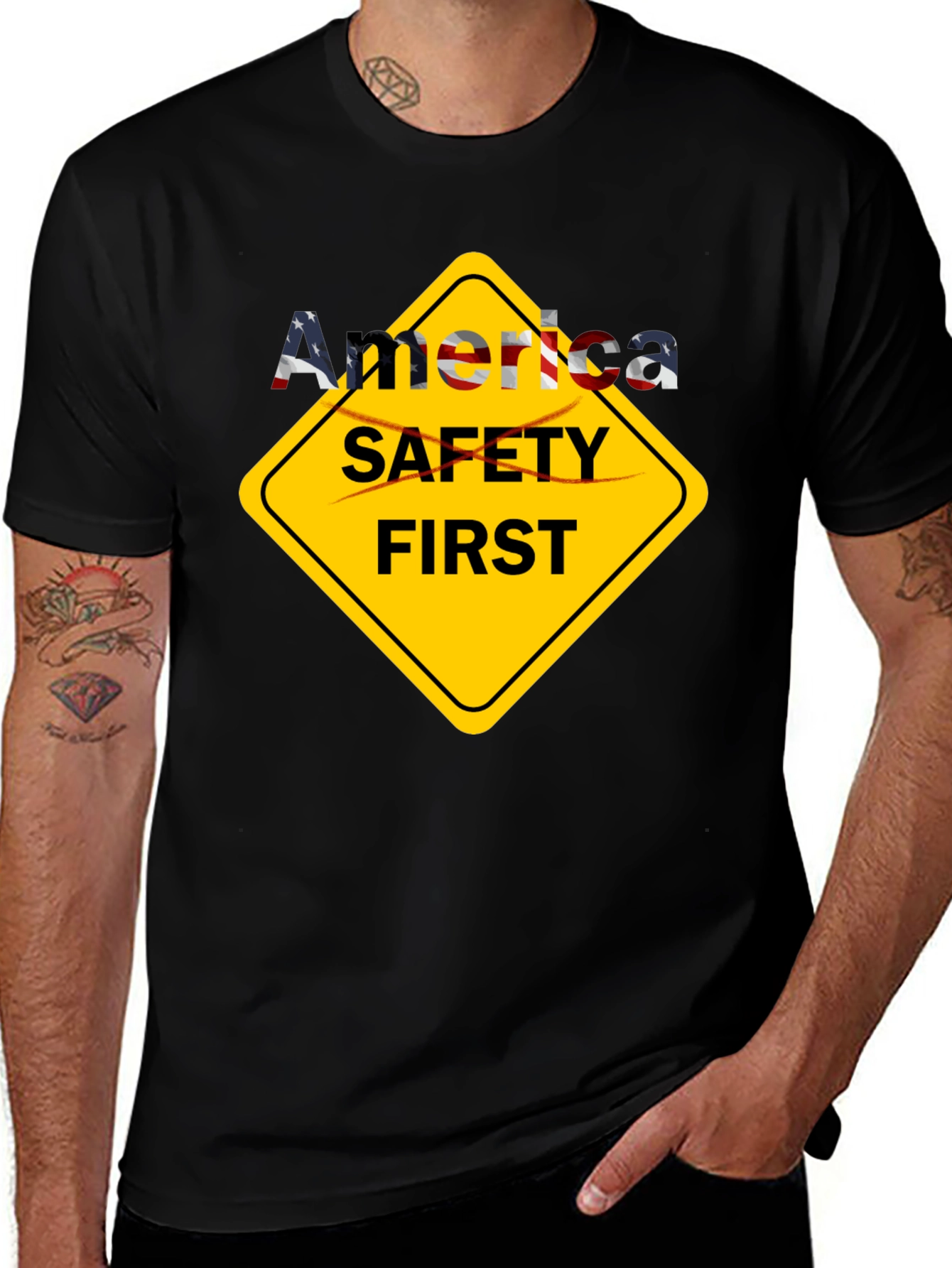 America Safety First T-Shirt - Patriotic Tee