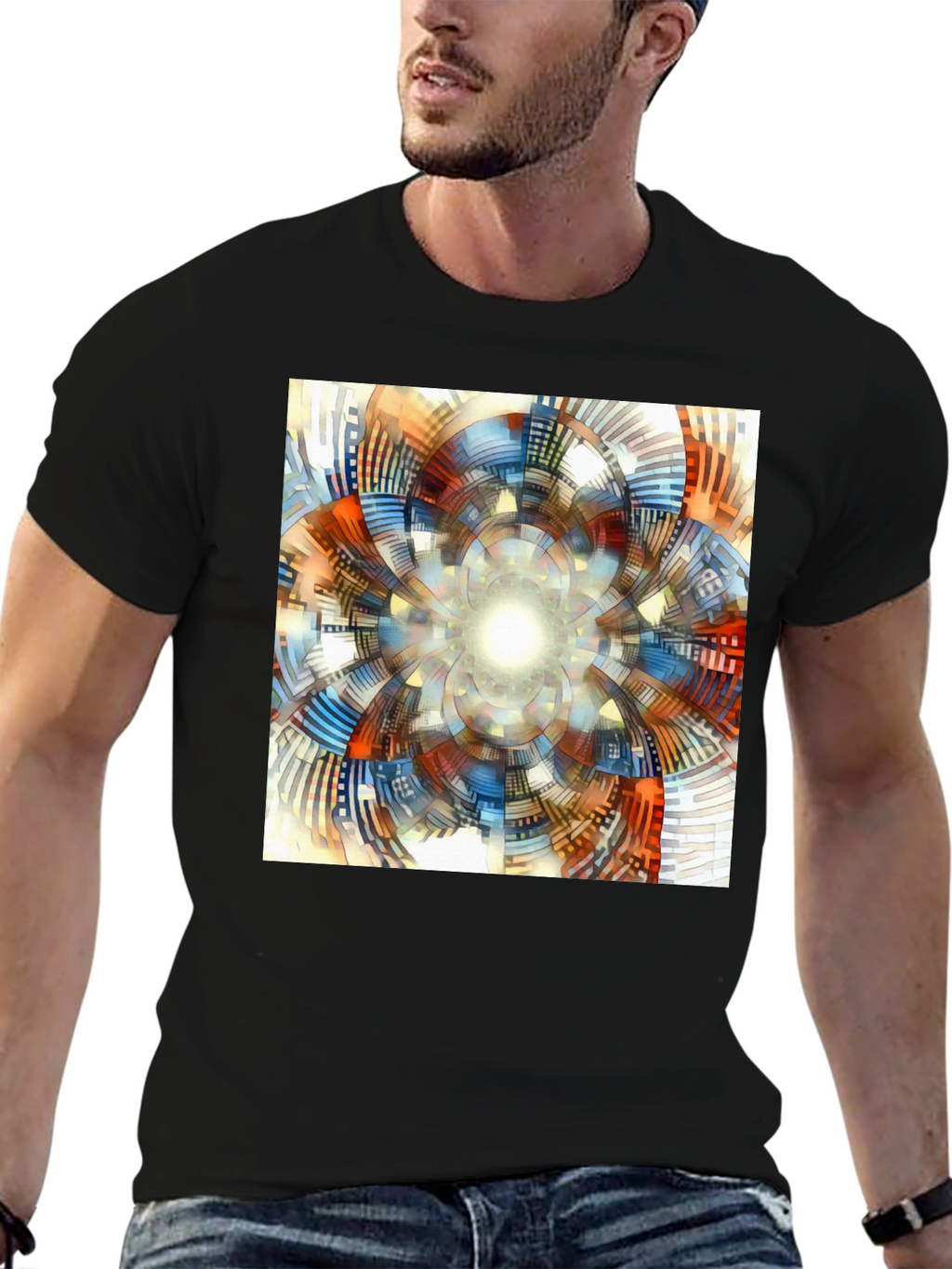 Abstract Geometric Print T-Shirt