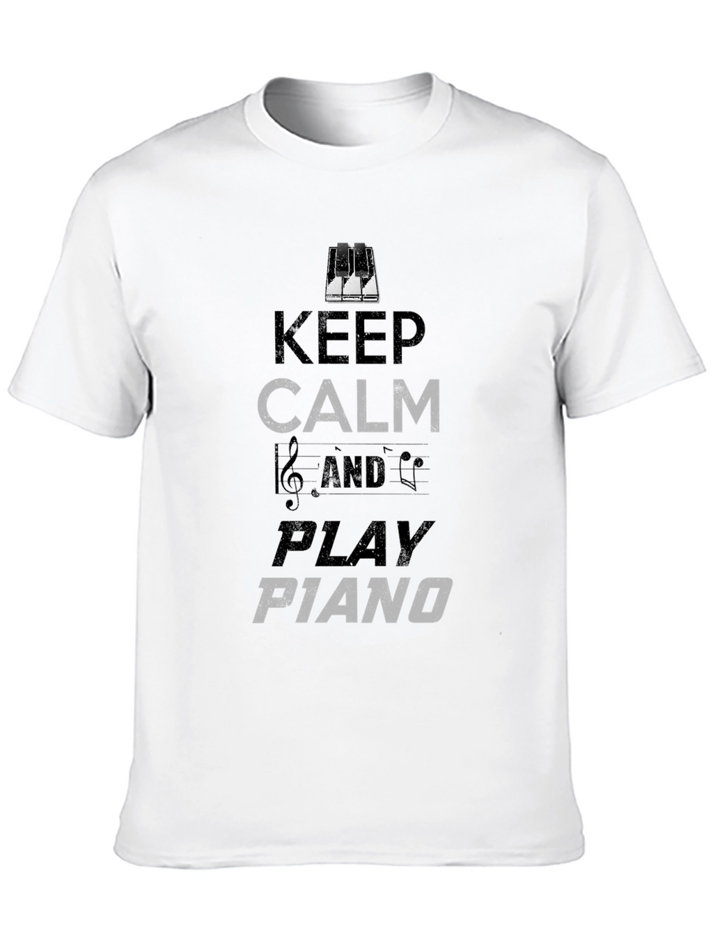 Keep Calm Play Piano Graphic Tee - Black