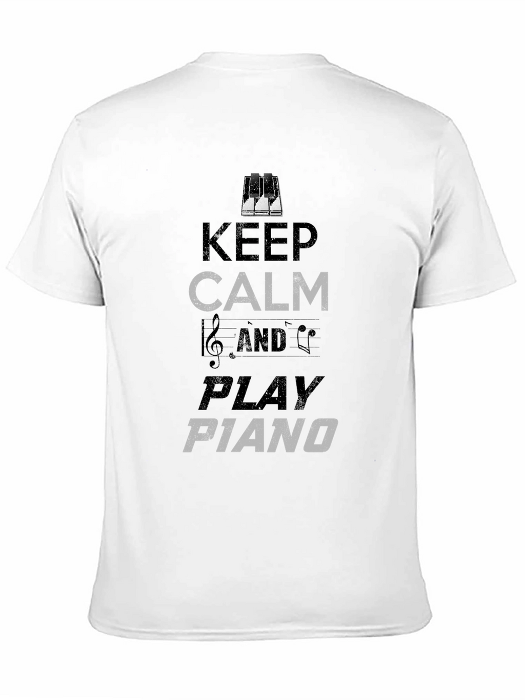 Keep Calm Play Piano Graphic Tee - Black