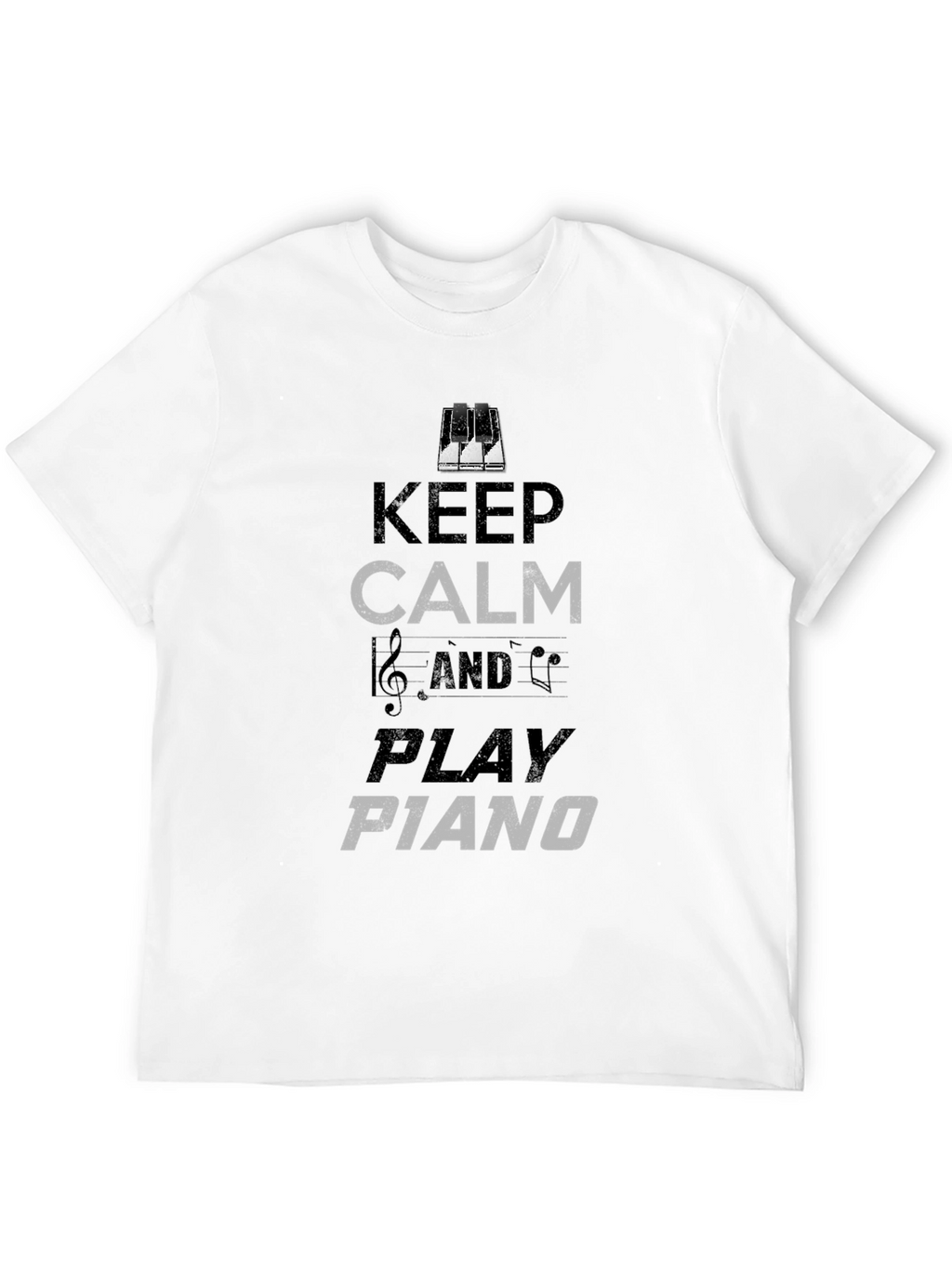 Keep Calm Play Piano Graphic Tee - Black