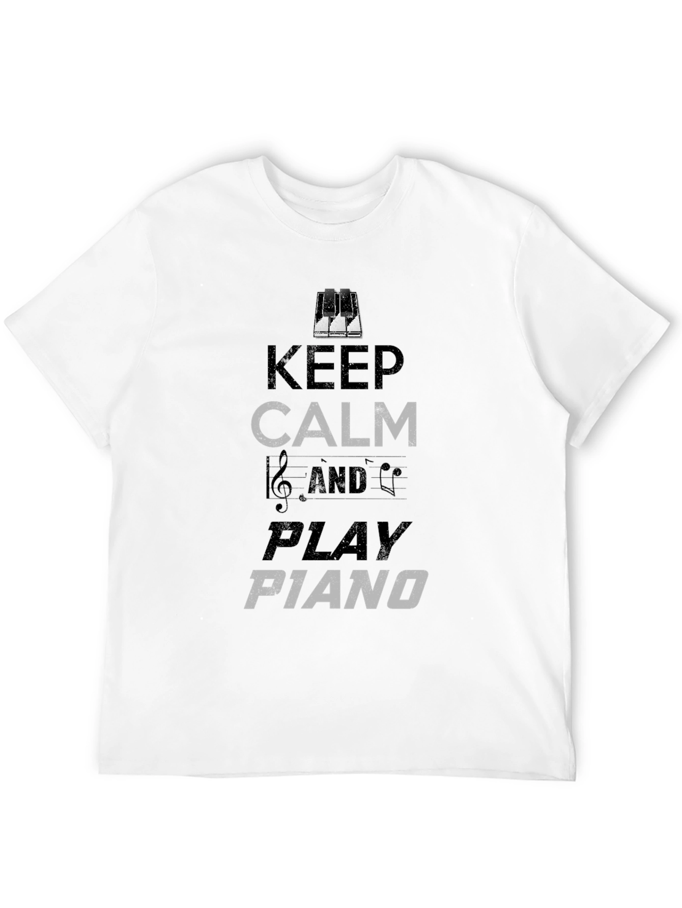 Keep Calm Play Piano Graphic Tee - Black