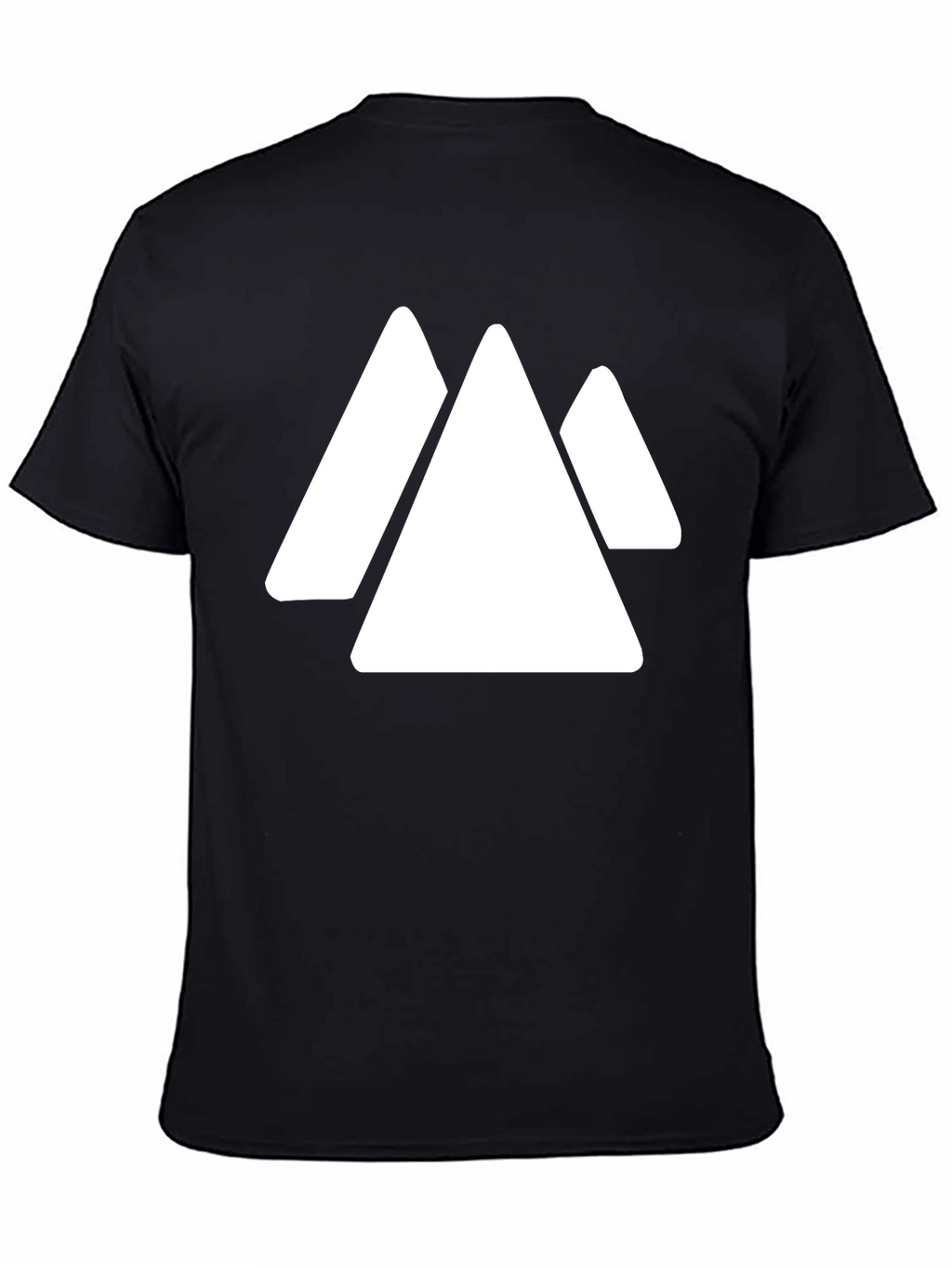 Geometric Mountain T-Shirt - Minimalist Black Tee